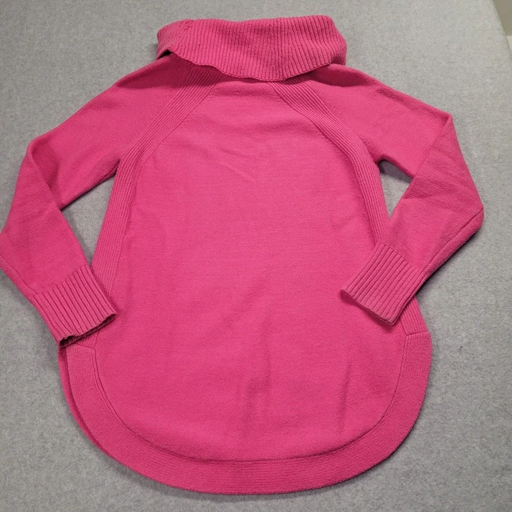 Moth Anthropologie‎ Pink Cowl Neck Sweater XS Curved Hem Pullover O